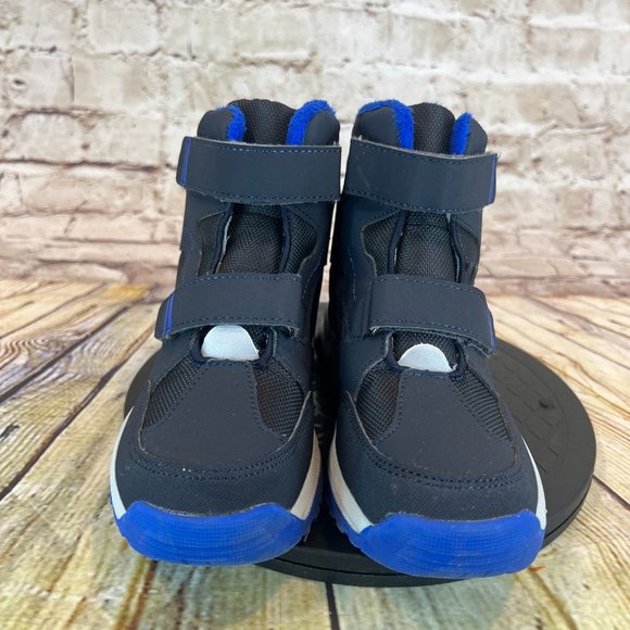 Kids High Top Midnight Blue Hook and Loop Lined Insulation Sneakers Size 1 Y - Picture 2 of 9